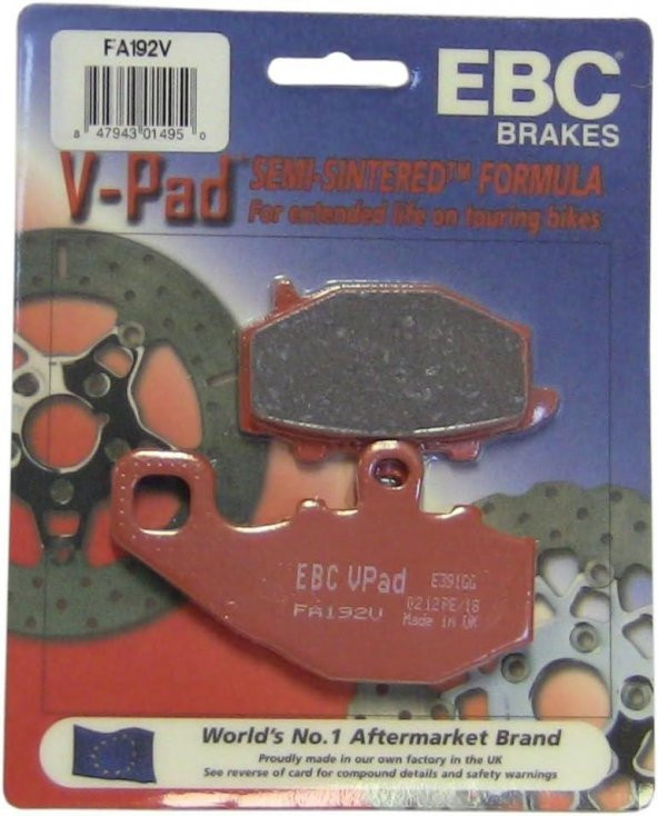 Ebc Fa192V 2004-2006 Kawasaki Z 750 Uyumlu Arka Fren Balatası Yarı Sinterli Balata