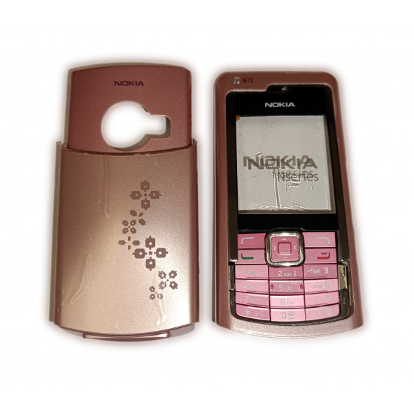 Nokia N72 Kapak Nokia N72 uyumlu Pembe Kapak ön Kapak Arka Kapak Tuş Takımı