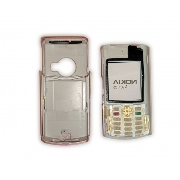 Nokia N72 Kapak Nokia N72 uyumlu Pembe Kapak ön Kapak Arka Kapak Tuş Takımı - 2