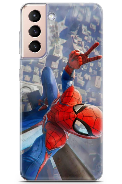 Samsung Galaxy S21 Plus Uyumlu Kılıf Opus 21 Spiderman Tablo Darbe Önleyici Kapak Sunset