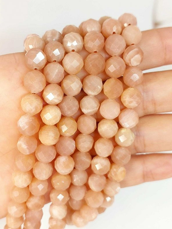 Güneş Taşı Faset Kesim Kolye 8mm (Sabit Klipsli) (42530) - 6