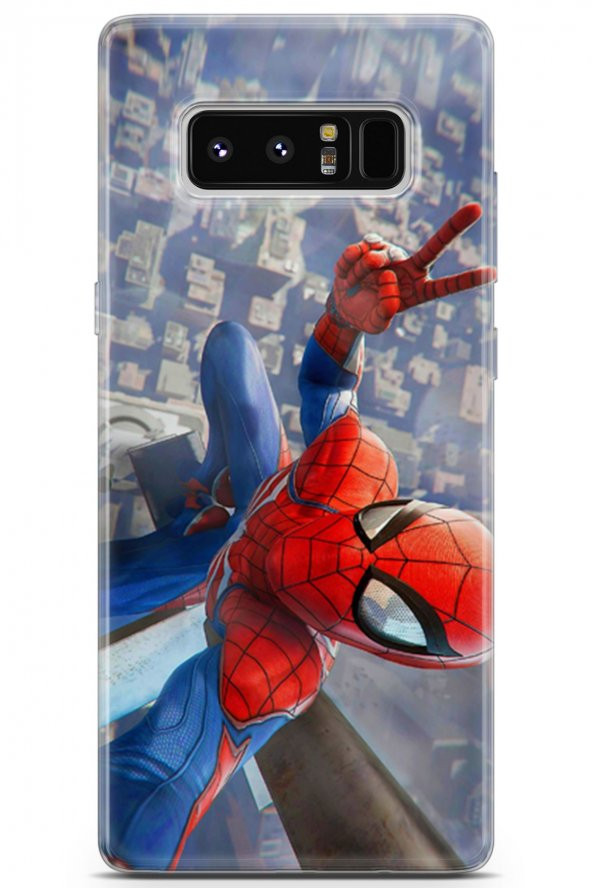 Samsung Galaxy Note 8 Uyumlu Kılıf Opus 21 Spiderman Tablo Darbe Önleyici Kapak Sunset