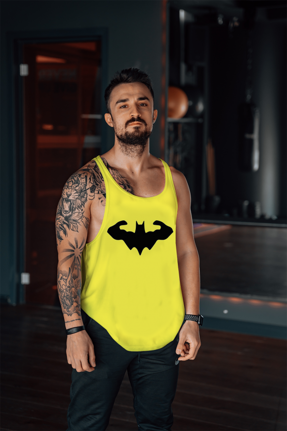 MUSCLE BATMAN Gym Fitness Tank Top Sporcu Atleti