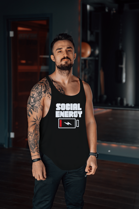 SOCİAL ENERGY Gym Fitness Tank Top Sporcu Atleti