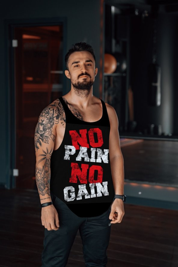 NO PAIN NO GAIN GYM Fitness Tank Top Sporcu Atleti
