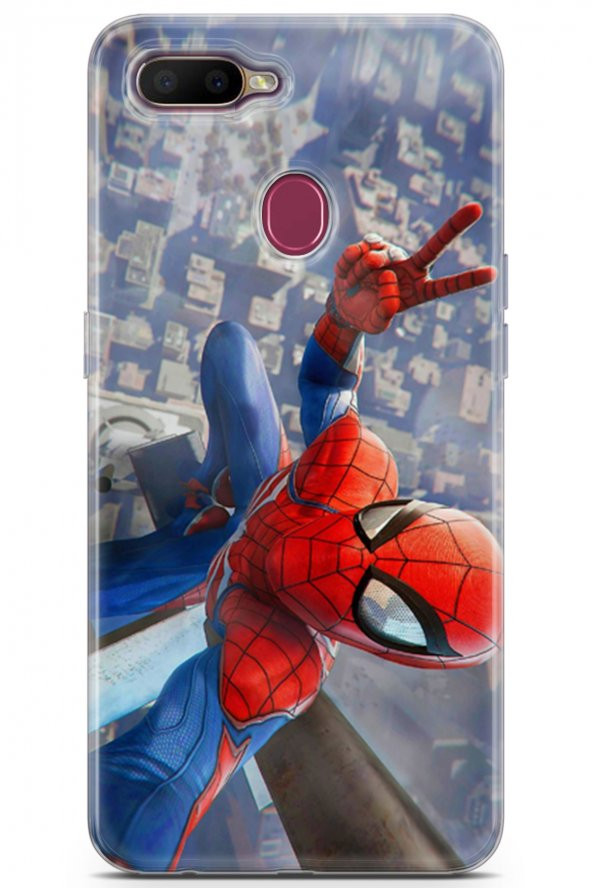 Oppo AX7 Uyumlu Kılıf Opus 21 Spiderman Tablo Darbe Önleyici Kapak Sunset