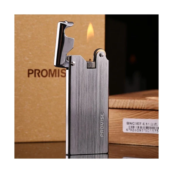 Çelik Depolu Promise Slim Çakmak Gümüş Grisi - 3