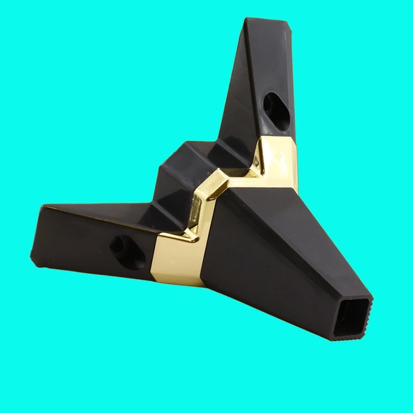 Alcazar Lüks Mobilya Kanepe Sehpa Tv Ünitesi Koltuk Ayağı Baza Ayakları Köşe 12 Cm Siyah Altın - Resim 7