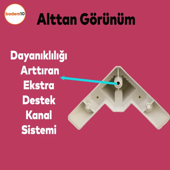 Alcazar Lüks Mobilya Kanepe Sehpa Tv Ünitesi Koltuk Ayağı Baza Ayakları Köşe 14 Cm Beyaz Altın - 4