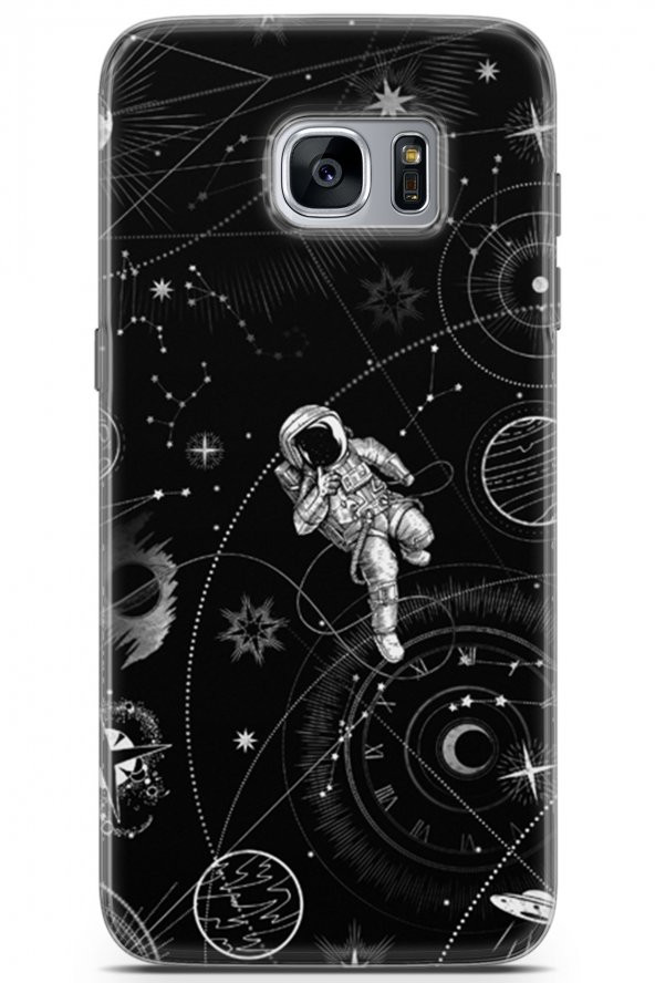 Samsung Galaxy S7 Edge Uyumlu Kılıf Opus 13 Astronaut on The Moon  Case Kapak Spring