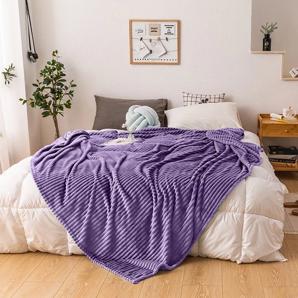 Tek Kişilik Fitilli Yumuşak Dokulu Battaniye 170 x 230 cm