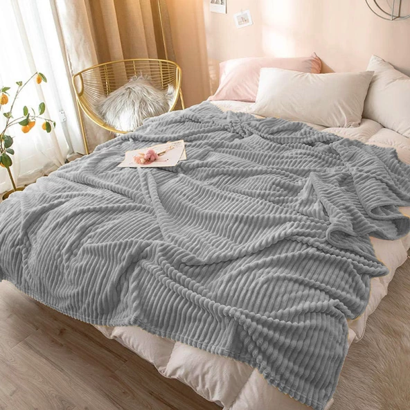 Çift Kişilik Fitilli Yumuşak Dokulu Battaniye 210 x 230 cm - 3