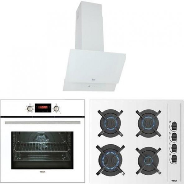 Teka - Chef 8 Ankastre Set - (Hak 627 Wh Fırın + Gbc 64002 Wh Ocak + Tvt 60.1 Davlumbaz) - Beyaz - 64000468