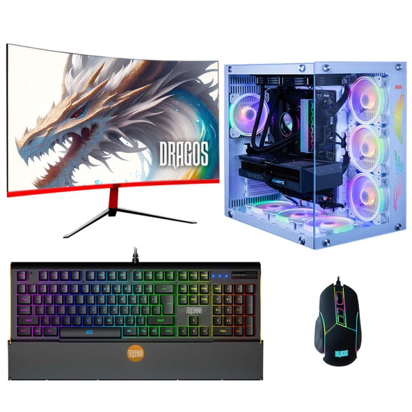 Dragos DRx6139 Ryzen 7 5700X 16GB Ram 1TB M.2 NVMe SSD 8GB RTX4060 27 İnç 165Hz Curved Monitör Oyuncu Bilgisayarı
