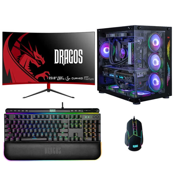 Dragos DRx6158 i7 12700F 32GB Ram 1TB M.2 NVMe SSD 8GB RTX4060Ti 23.6 İnç 165Hz Curved Oyuncu Bilgisayarı