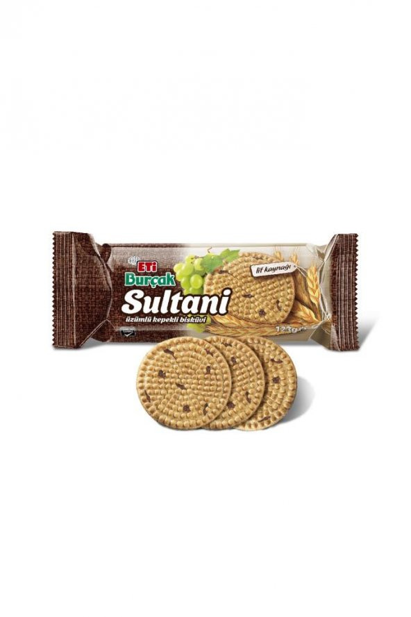 Burçak Sultani Üzümlü Kepekli Bisküvi 123 g x 18  Adet - 3