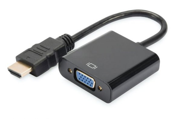 DIGITUS DA-70461 HDMI => VGA ÇEVİRİCİ (Giriş:HDMI Tip-A + 3,5mm Audio => Çıkış: VGA)