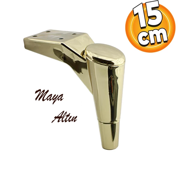 Maya Lüks Mobilya Kanepe Sehpa Tv Ünitesi Koltuk Ayağı 15 Cm Altın Baza Ayakları