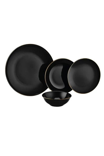 Bambum Naz 24 Parça Yemek Takımı - Siyah