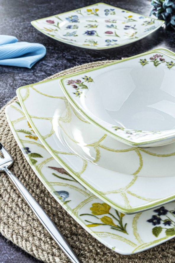 Bambum Noble - 24 Parça Porselen Yemek Takımı Flake - 2