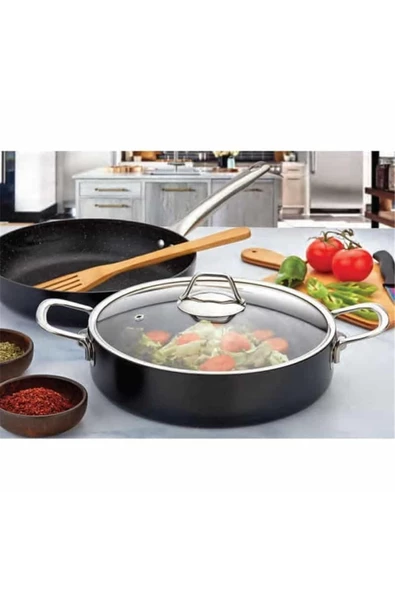 Evimsaray Zest Gusto Granit Basık Tencere 26 Cm - 2