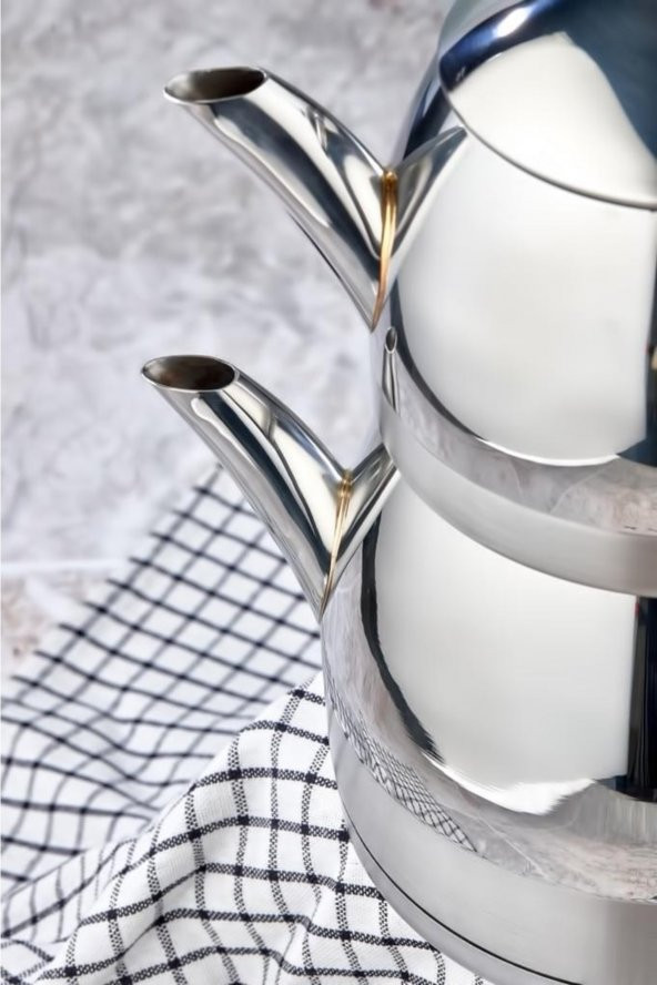 Premıum Mını Boy Çelik Çaydanlık Gümüş Ckr2920 - 2