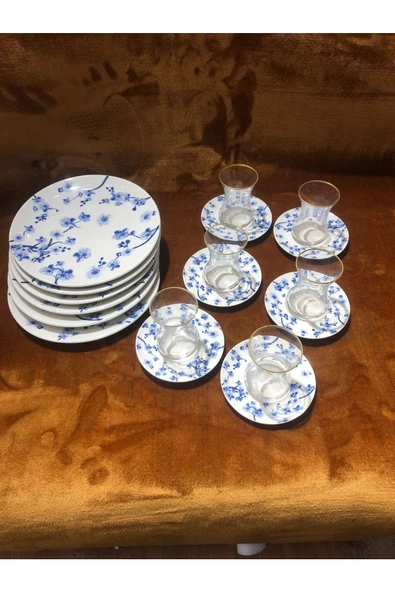 BUENOS Porselen 18 Parça Pasta Ve Çay Seti