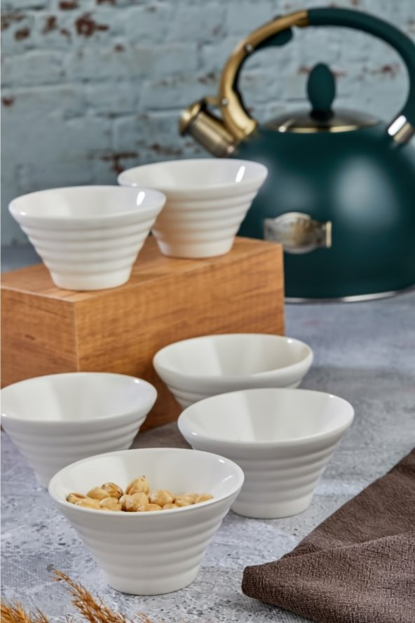 6 Lı Porselen Pramit Çerezlik Kase 10 Cm - 2