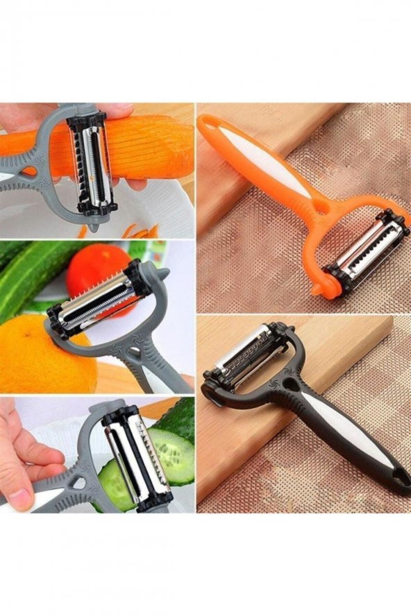 3 Başlıklı Jülyen Soyacak Paslanmaz Çelik Sebze Meyve Soyacağ - 2