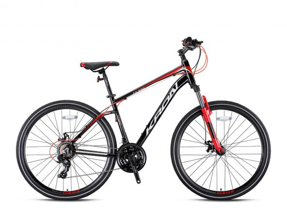 Kron Tx 100 - 28 Jant  Trekking - 18 Kadro - 21 Vites - V.B. (Papuç Fren) - Siyah-Gri/Kırmızı