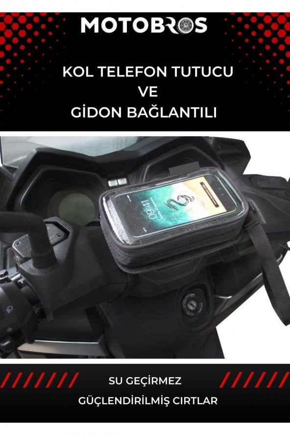 Motosiklet Sürücüsü Kol Ve Gidona Takılabilir Çantalı Telefon Tutucu 6,5"e Kadar - 2