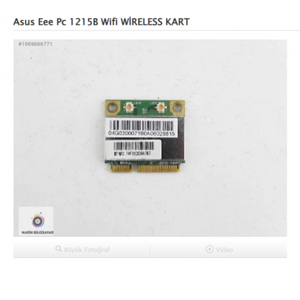 Asus Eee Pc 1215B Wifi WİRELESS KART