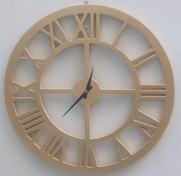 Hobi ADN 90272 Dekoratif Duvar Saat Ahşap MDF CNC Kesim Parlak Gold Renk El Yapım - 9
