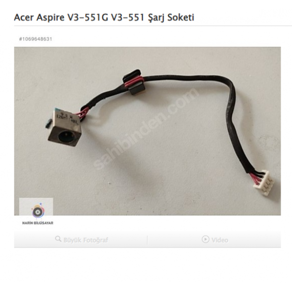 Acer Aspire V3-551G V3-551 Şarj Soketi