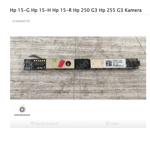 Hp 15-G Hp 15-H Hp 15-R Hp 250 G3 Hp 255 G3 Kamera