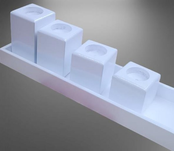 Hobi ADN 90273 Dekoratif Mumluk Ahşap MDF Parlak Beyaz MODEL El Yapım - 2