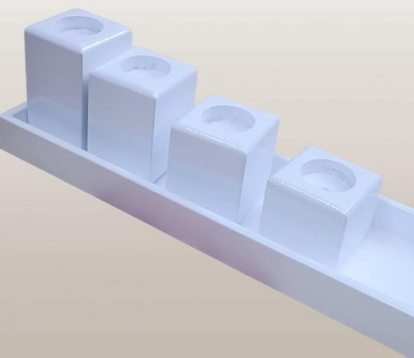 Hobi ADN 90273 Dekoratif Mumluk Ahşap MDF Parlak Beyaz MODEL El Yapım - 3