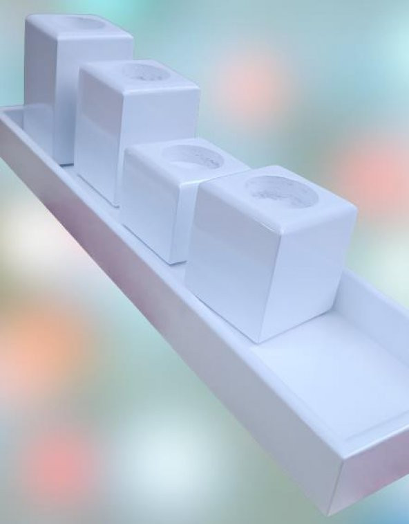 Hobi ADN 90273 Dekoratif Mumluk Ahşap MDF Parlak Beyaz MODEL El Yapım - 6