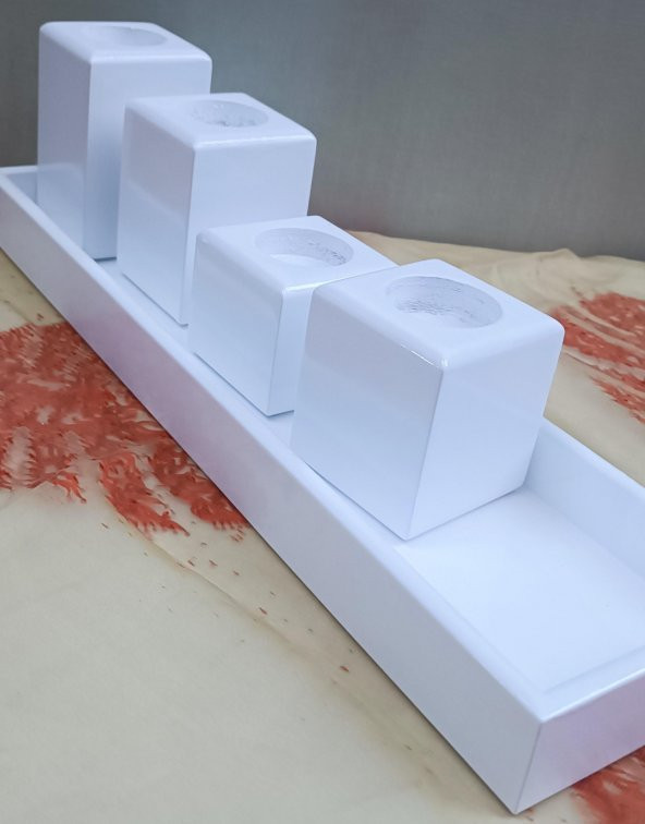 Hobi ADN 90273 Dekoratif Mumluk Ahşap MDF Parlak Beyaz MODEL El Yapım - 9