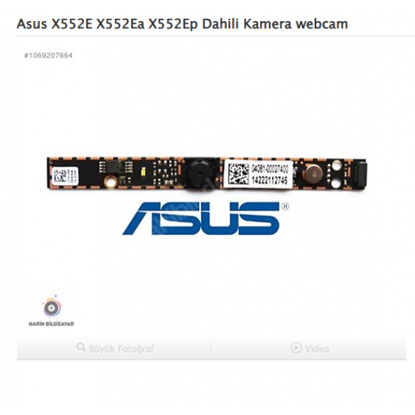 Asus X552E X552Ea X552Ep Dahili Kamera webcam