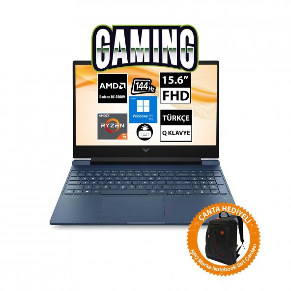 HP Victus 15-FB0020NT 7N5M8EA07 Ryzen5 5600H 8GB 512SSD RX6500M 15.6" FullHD W11P Taşınabilir Bilgisayar-CNT008