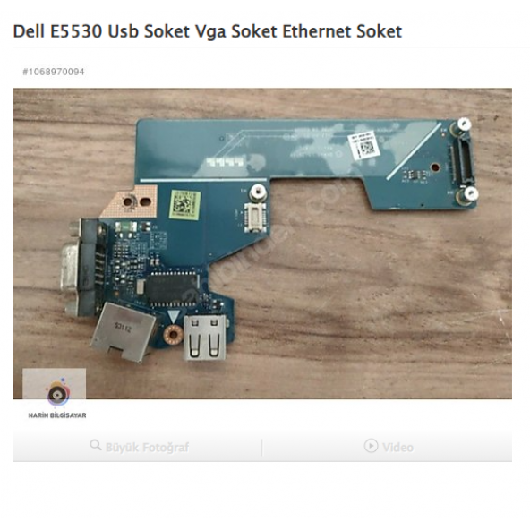 Dell E5530 Usb Soket Vga Soket Ethernet Soket