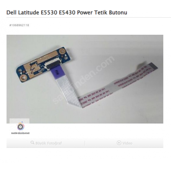 Dell Latitude E5530 E5430 Power Tetik Butonu