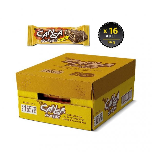 Canga Çikolatalı Yer Fıstık Kaplı Gofret 34 g x 16 Adet - 2