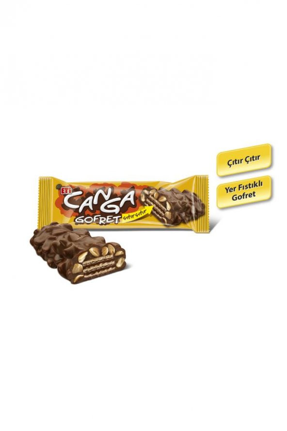 Canga Çikolatalı Yer Fıstık Kaplı Gofret 34 g x 16 Adet - 3