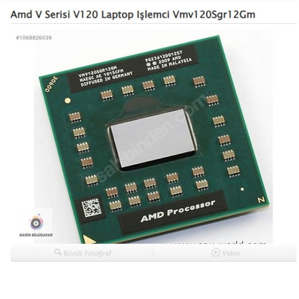 Amd V Serisi V120 Laptop Işlemci Vmv120Sgr12Gm