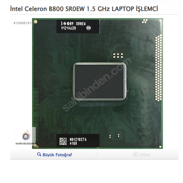 İntel Celeron B800 SR0EW 1.5 GHz LAPTOP İŞLEMCİ