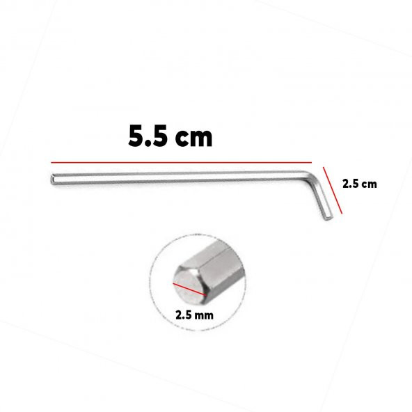 Eltos Allen Alyan Anahtar 2.5 mm Altıgen Vida Somun Sıkma Sökme ECA0025 - 2
