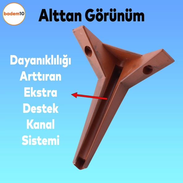 Kale Lüks Mobilya Koltuk Kanepe Sehpa Tv Ünitesi Ayağı 12 Cm Kahverengi Ahşap Desenli Ayakları - Resim 4