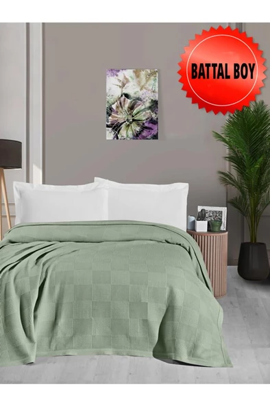 Waflle Desenli Pike Battaniye %100 Pamuk Kalın İplik Yumuşak Battal Boy 240 x 260